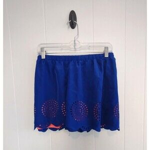 Umgee USA | Women's Blue Coral Cut Out Design Shorts Size Large